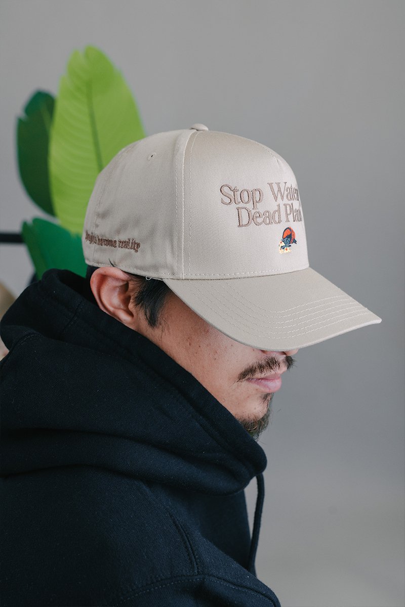 Stop Watering Dead Plants Khaki Snapback - trainofthoughtcollective