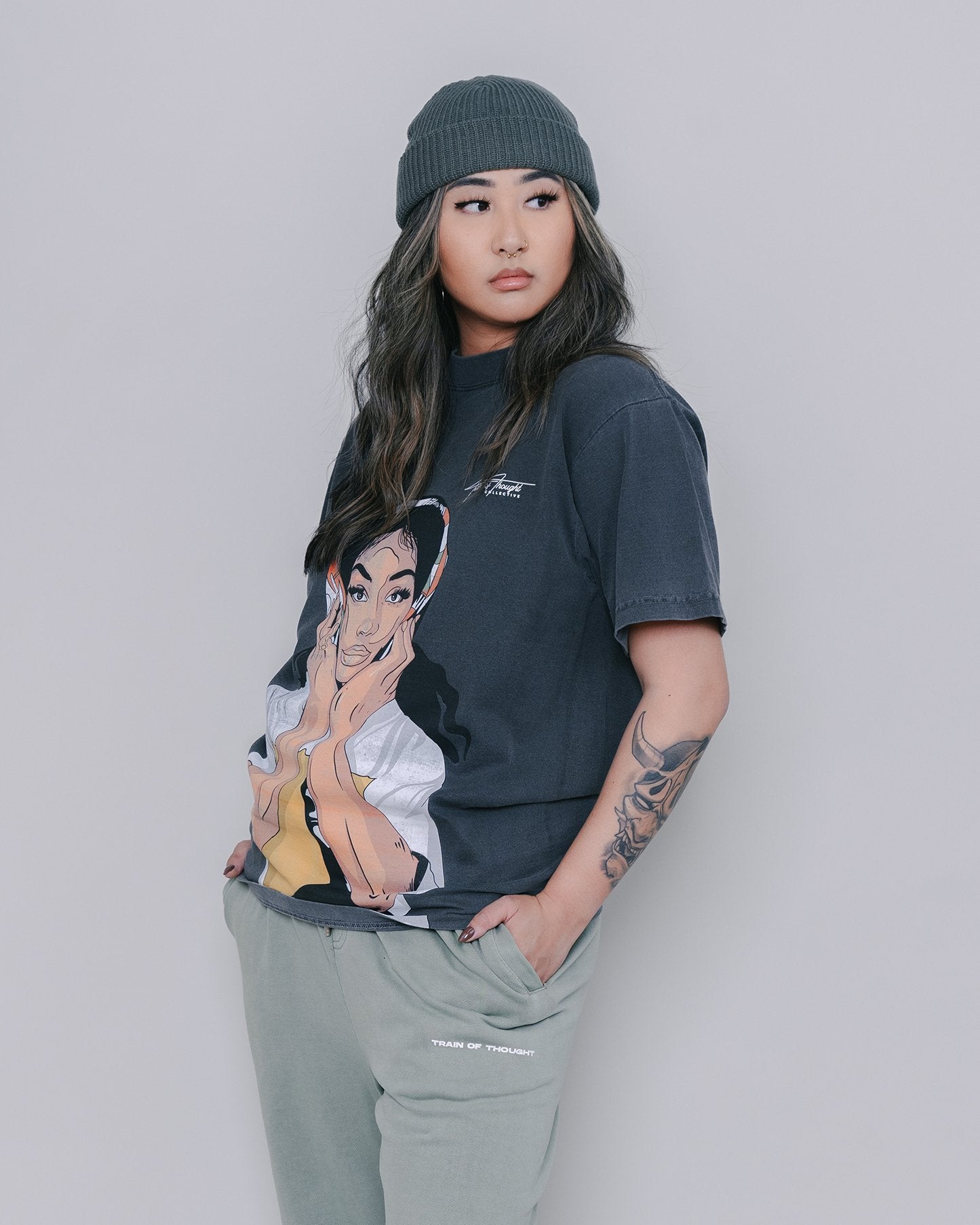 SZA Big Face Oversized Shadow Tee - trainofthoughtcollective