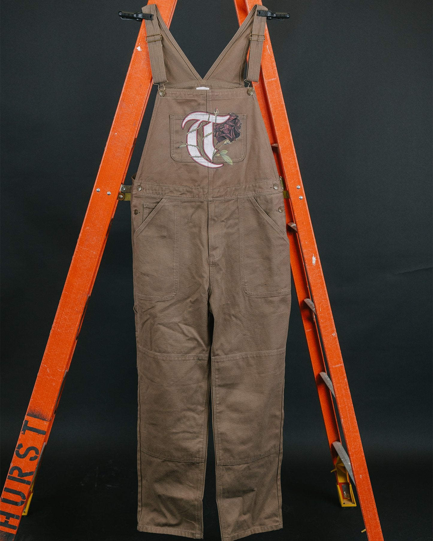 T-Rose Brown Canvas Overall - trainofthoughtcollective