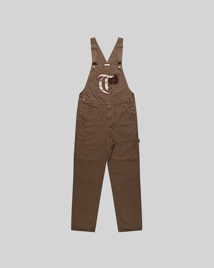 T-Rose Brown Canvas Overall - trainofthoughtcollective