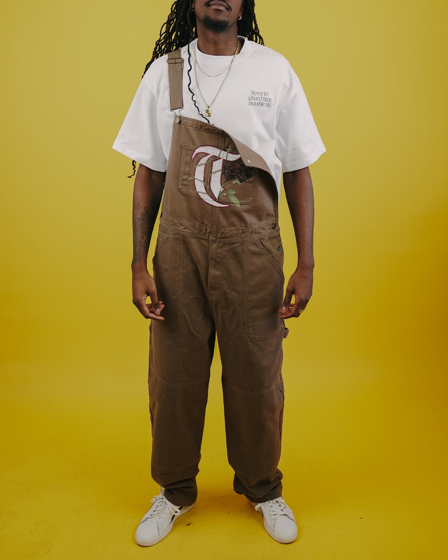 T-Rose Brown Canvas Overall - trainofthoughtcollective