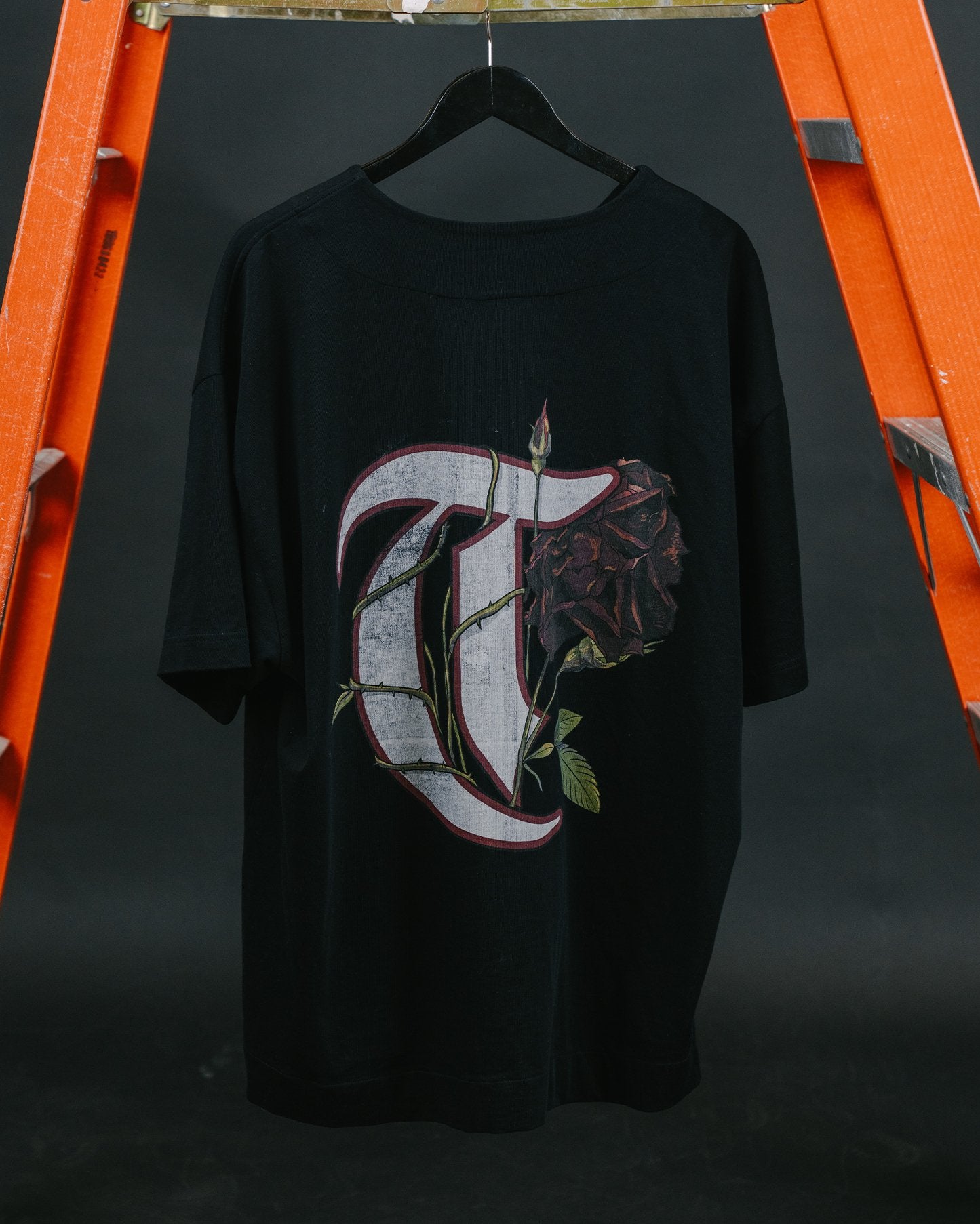 T-Rose Heavy Baseball Black Jersey - trainofthoughtcollective