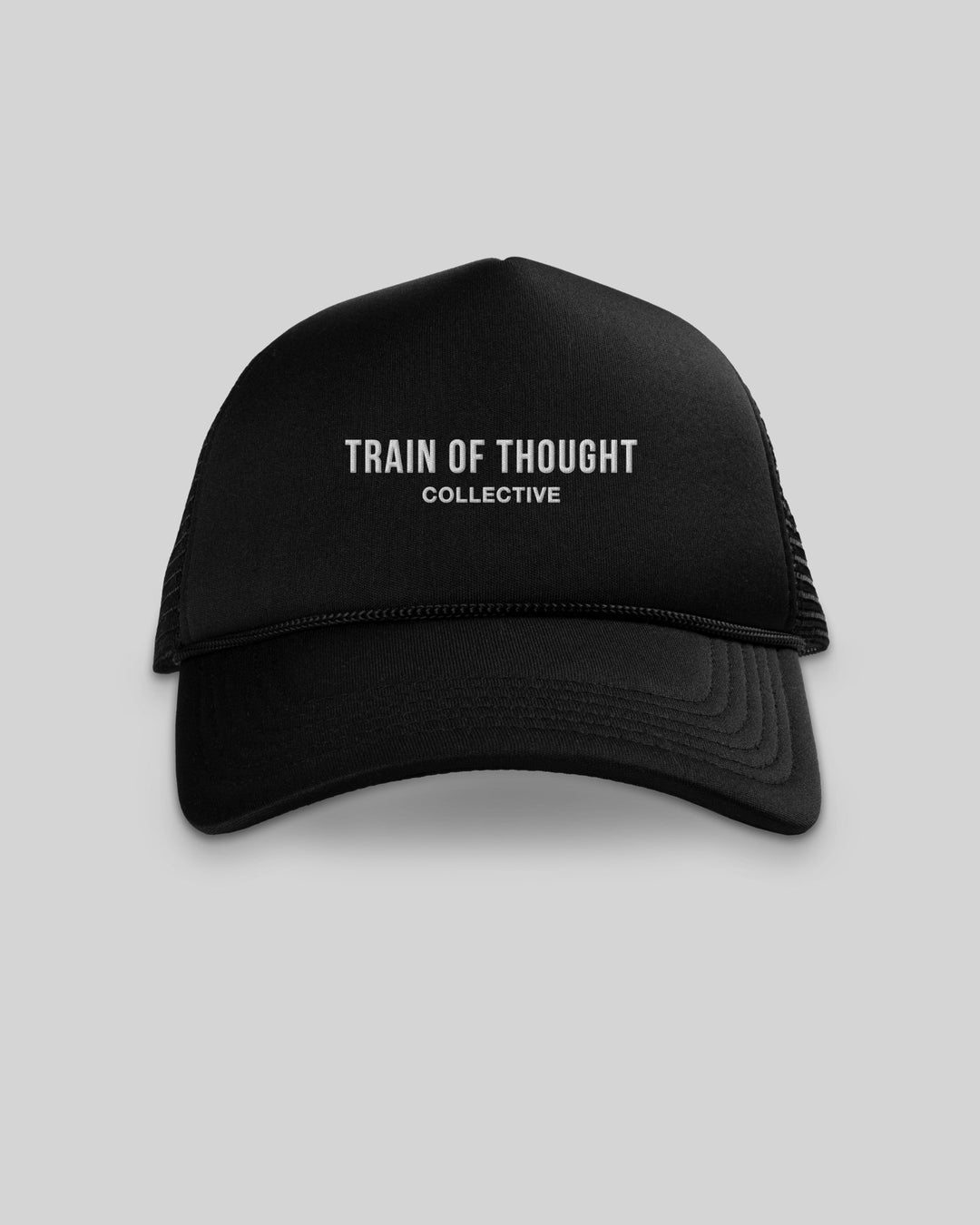 TOTC Necessary Black 5 Panel Trucker Hat - trainofthoughtcollective