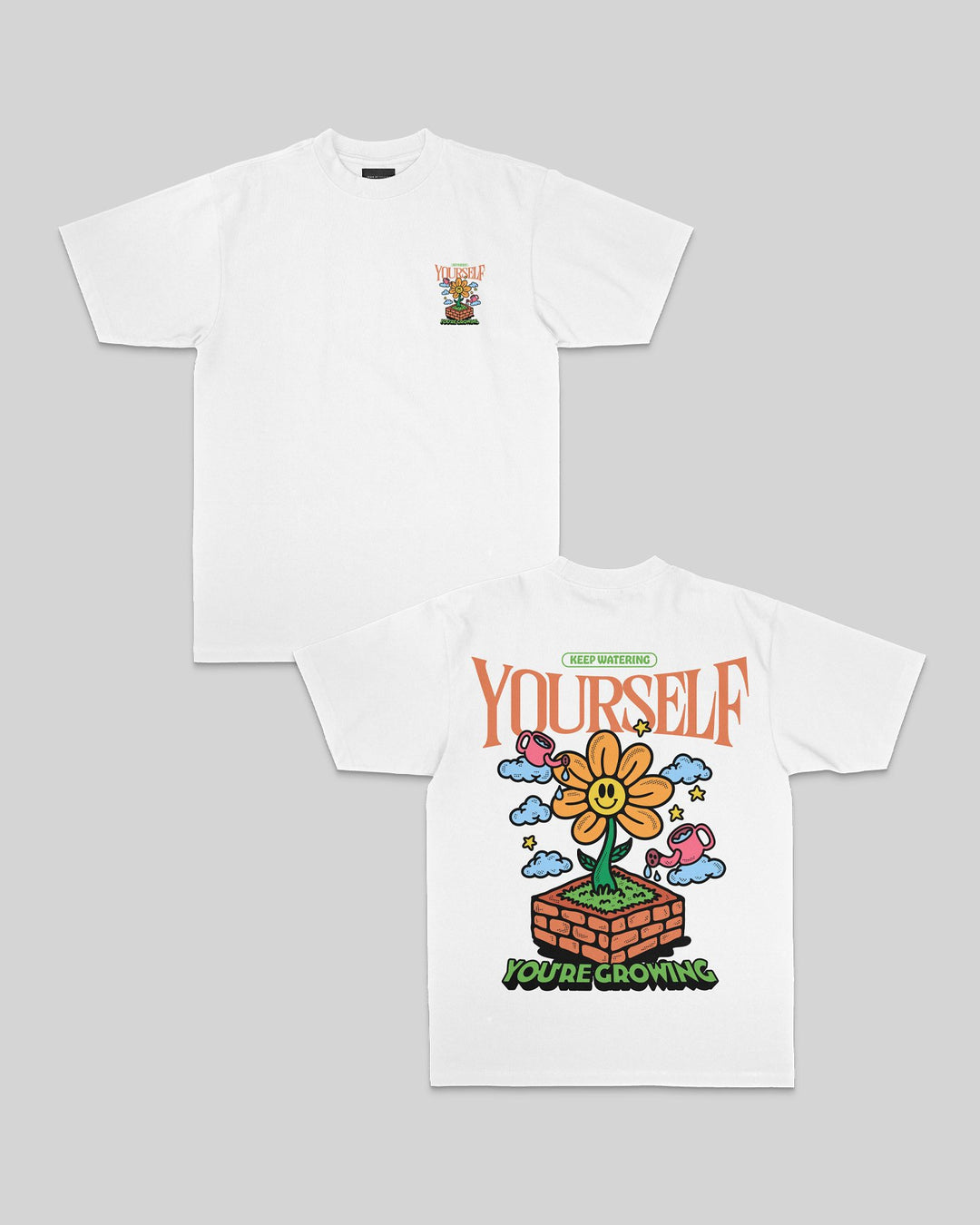 Water Yourself White Tee - trainofthoughtcollective
