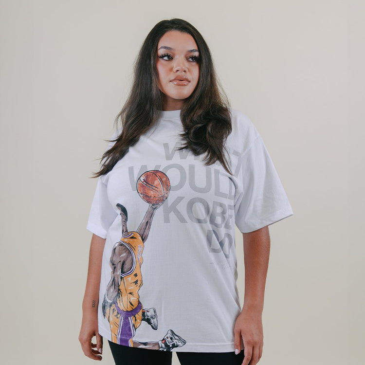 What Would Kobe Do White Tee - trainofthoughtcollective